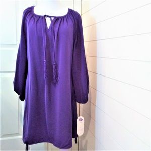 Diane Gilman Tunic Style Dress Purple Size M NWT